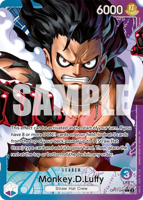 Image for Monkey.D.Luffy (040) (Alternate Art) (OP11-040) (A Fist of Divine Speed) - One Piece Card Game