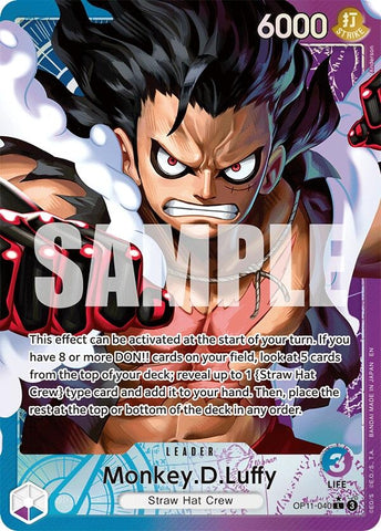 Image for Monkey.D.Luffy (040) (Alternate Art) (OP11-040) (A Fist of Divine Speed) - One Piece Card Game