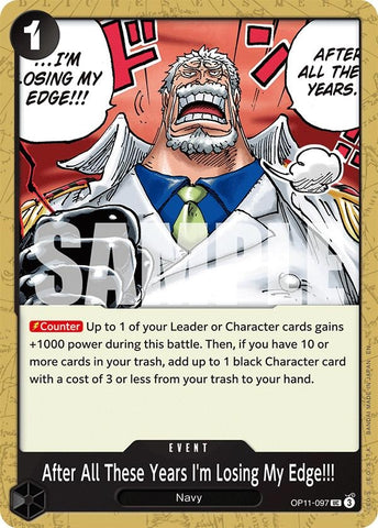 Image for After All These Years I'm Losing My Edge!!! (OP11-097) (A Fist of Divine Speed) - One Piece Card Game