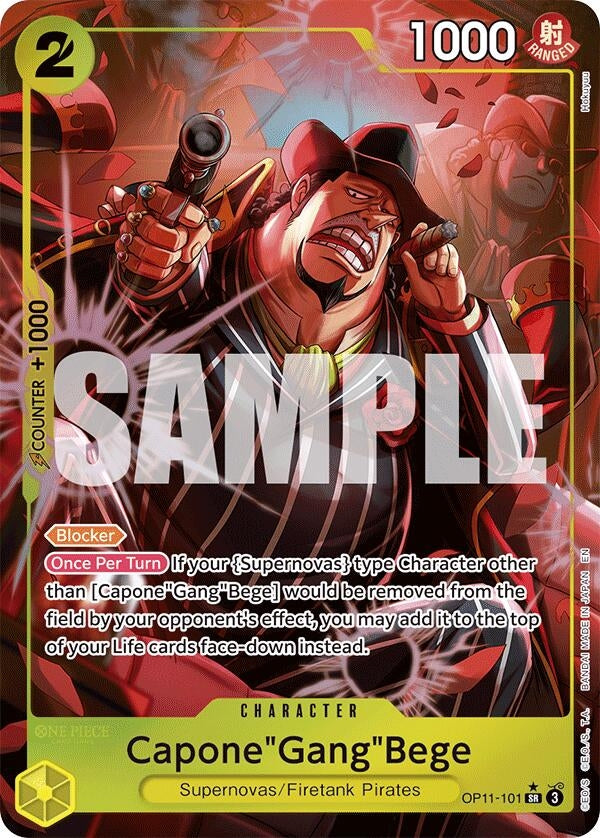 Image for Capone"Gang"Bege (101) (Alternate Art) (OP11-101) (A Fist of Divine Speed) - One Piece Card Game