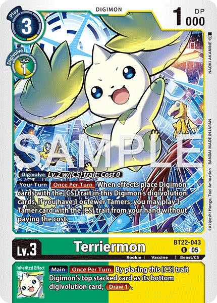 Image for Terriermon (BT22-043 U) (Cyber Eden) (BT-22) - Digimon Card Game