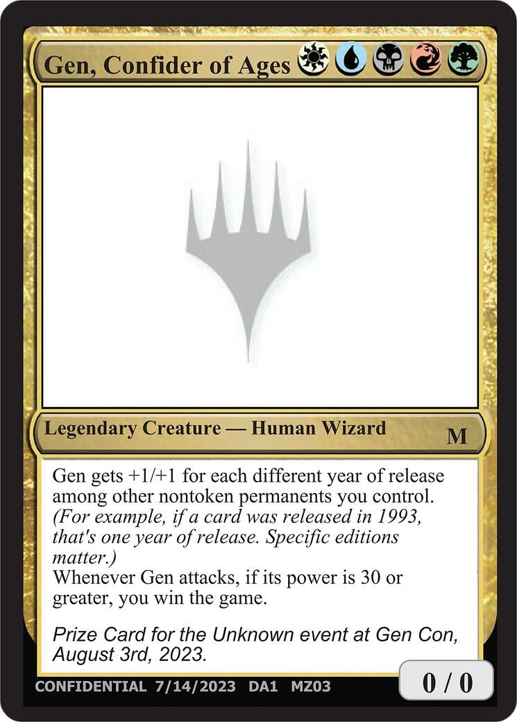 Gen, Confider of Ages (Un-Known Event Playtest Cards)