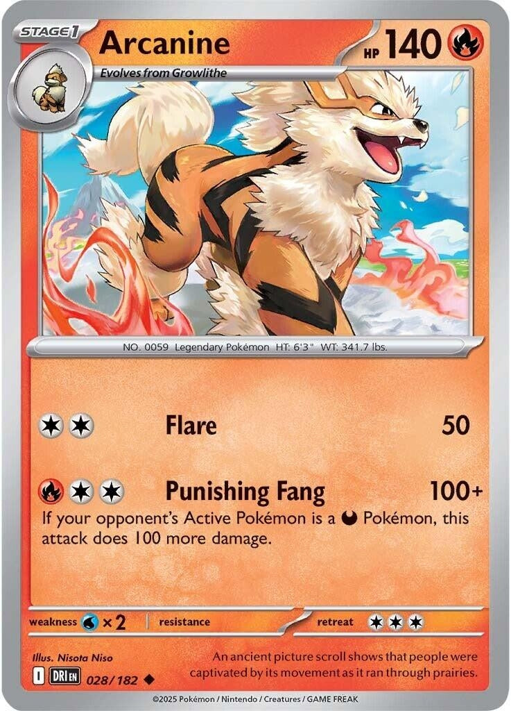 Image for Arcanine (028/182) (SV10: Destined Rivals) - Pokemon