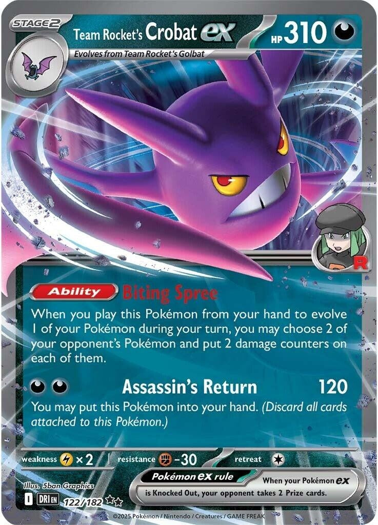 Image for Team Rocket's Crobat ex (122/182) (SV10: Destined Rivals) - Pokemon