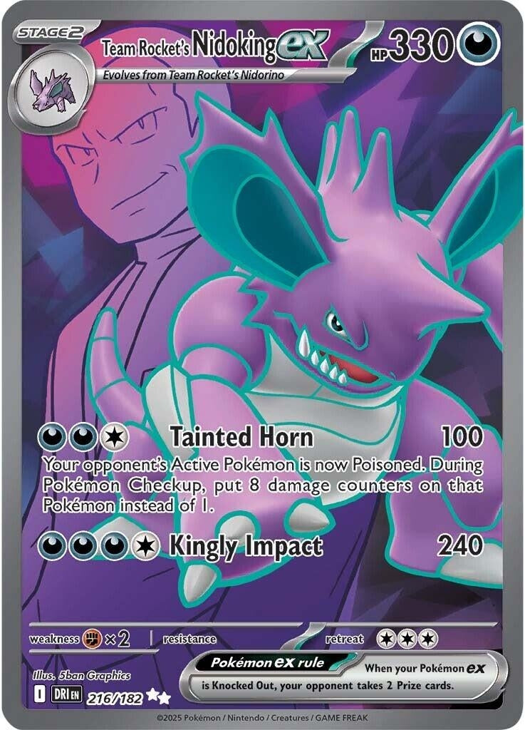 Image for Team Rocket's Nidoking ex (216/182) (SV10: Destined Rivals) - Pokemon