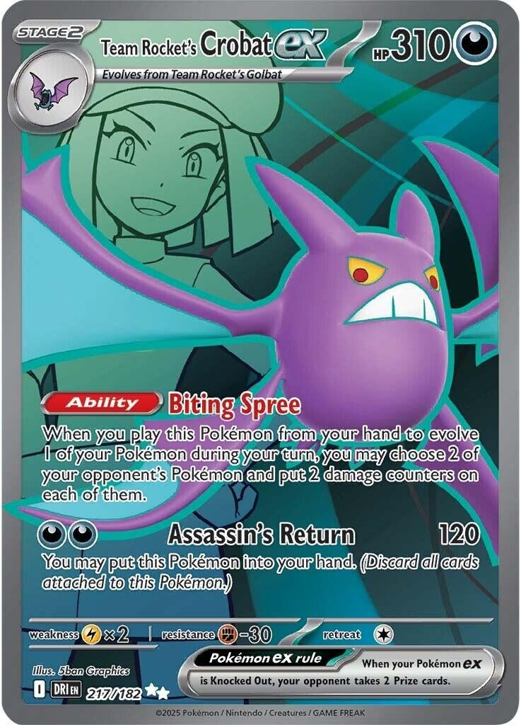 Image for Team Rocket's Crobat ex (217/182) (SV10: Destined Rivals) - Pokemon
