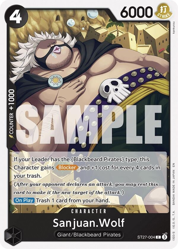 Image for Sanjuan.Wolf (ST27-004) (Starter Deck 27: BLACK Marshall.D.Teach) - One Piece Card Game