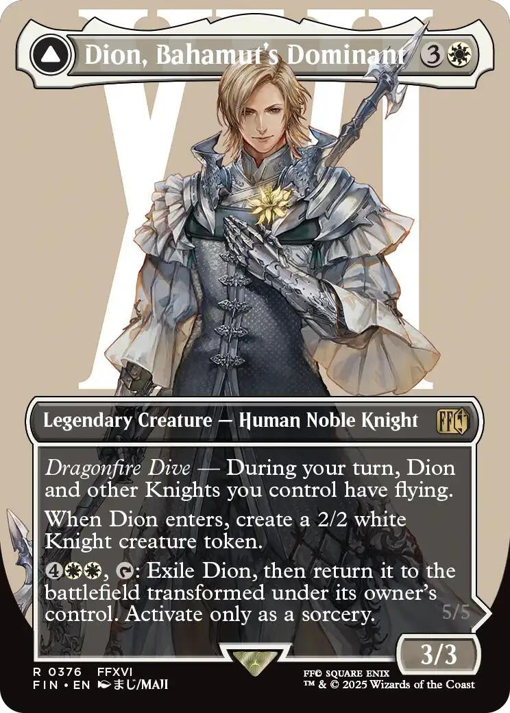 Image for Dion, Bahamut's Dominant (Borderless) (376) (FINAL FANTASY) - Magic: The Gathering