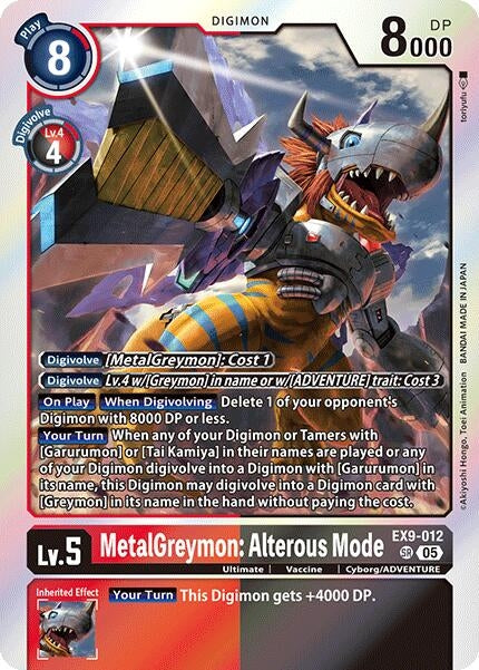 Image for MetalGreymon: Alterous Mode (EX9-012 SR) (Versus Monsters) (EX-09) - Digimon Card Game