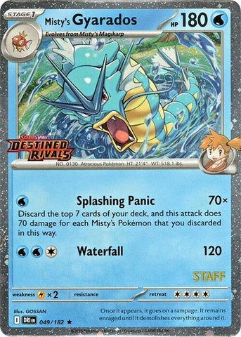 Image for Misty's Gyarados (Prerelease Staff) (049/182) (SV10: Destined Rivals) - Pokemon