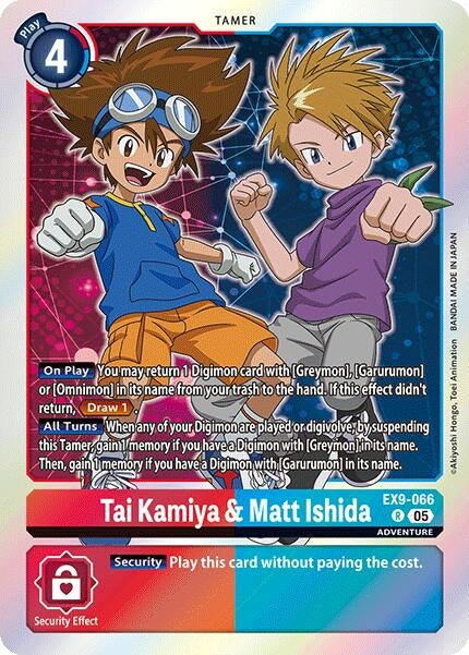 Image for Tai Kamiya & Matt Ishida (EX9-066 R) (Versus Monsters) (EX-09) - Digimon Card Game
