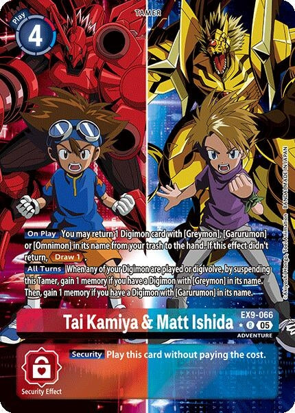 Image for Tai Kamiya & Matt Ishida (Alternate Art) (EX9-066 R) (Versus Monsters) (EX-09) - Digimon Card Game