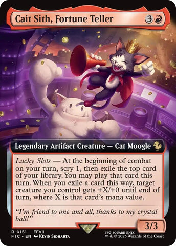 Image for Cait Sith, Fortune Teller (Extended Art) (151) (Commander: FINAL FANTASY) - Magic: The Gathering