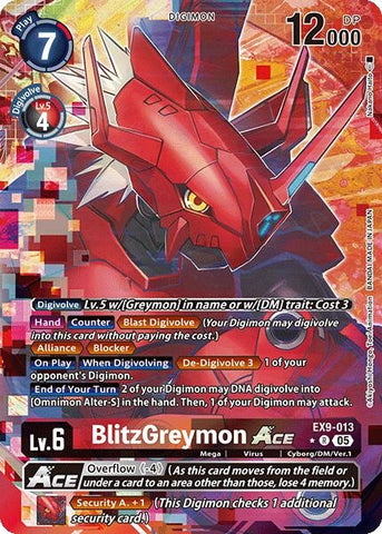 Image for BlitzGreymon ACE (Alternate Art) (EX9-013 R) (Versus Monsters) - Digimon Card Game