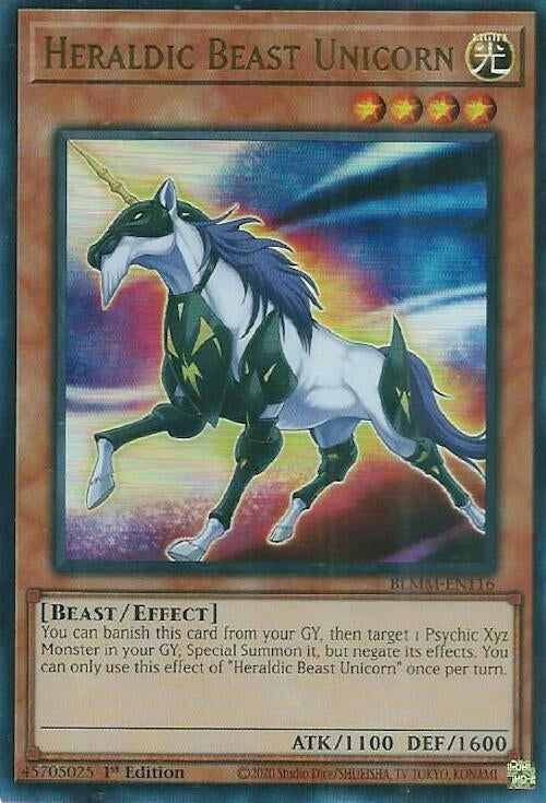 Image for Heraldic Beast Unicorn (BLMM-EN116) (Battles of Legend: Monster Mayhem) - YuGiOh