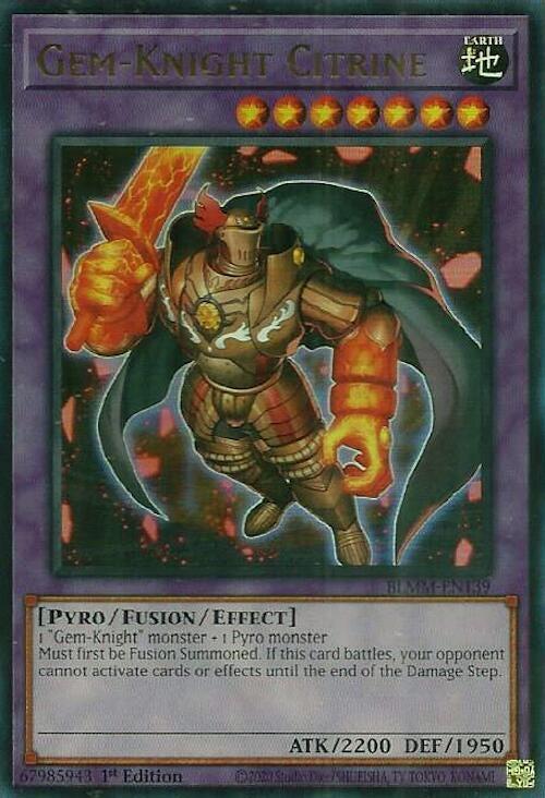 Image for Gem-Knight Citrine (BLMM-EN139) (Battles of Legend: Monster Mayhem) - YuGiOh