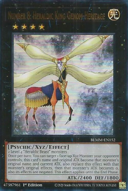Image for Number 8: Heraldic King Genom-Heritage (BLMM-EN152) (Battles of Legend: Monster Mayhem) - YuGiOh