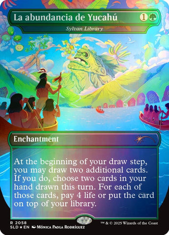 Image for La abundancia de Yucahú - Sylvan Library (Rainbow Foil) (2058) (Secret Lair Drop Series) - Magic: The Gathering