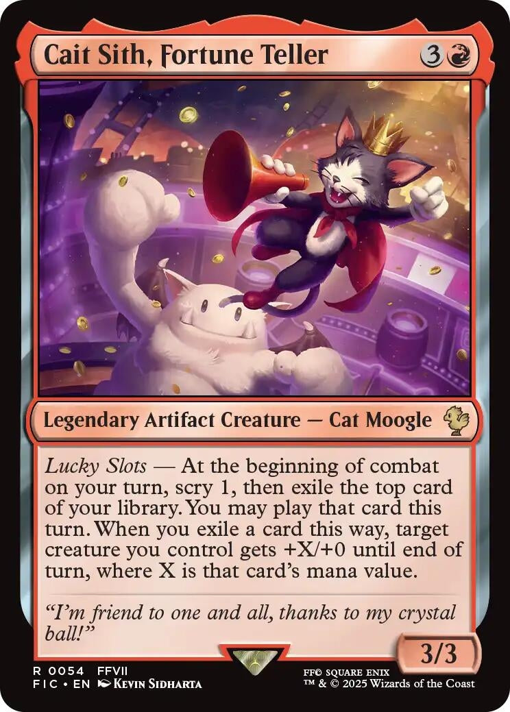 Image for Cait Sith, Fortune Teller (Surge Foil) (54) (Commander: FINAL FANTASY) - Magic: The Gathering