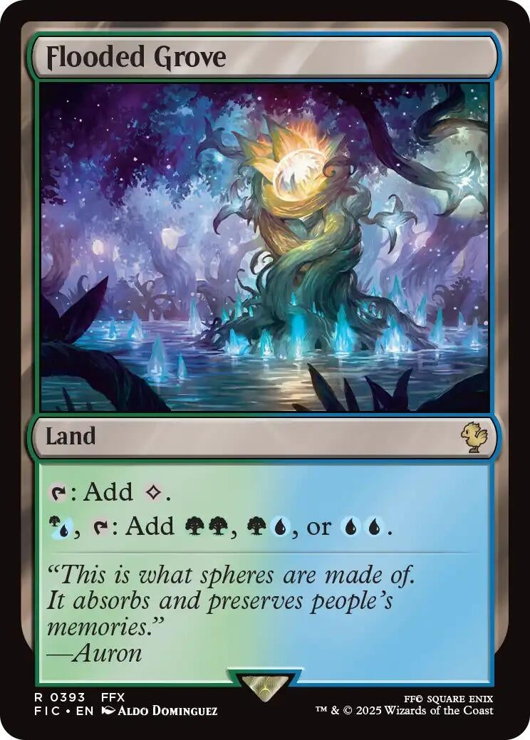 Flooded Grove (Surge Foil) (393) (Commander: FINAL FANTASY)
