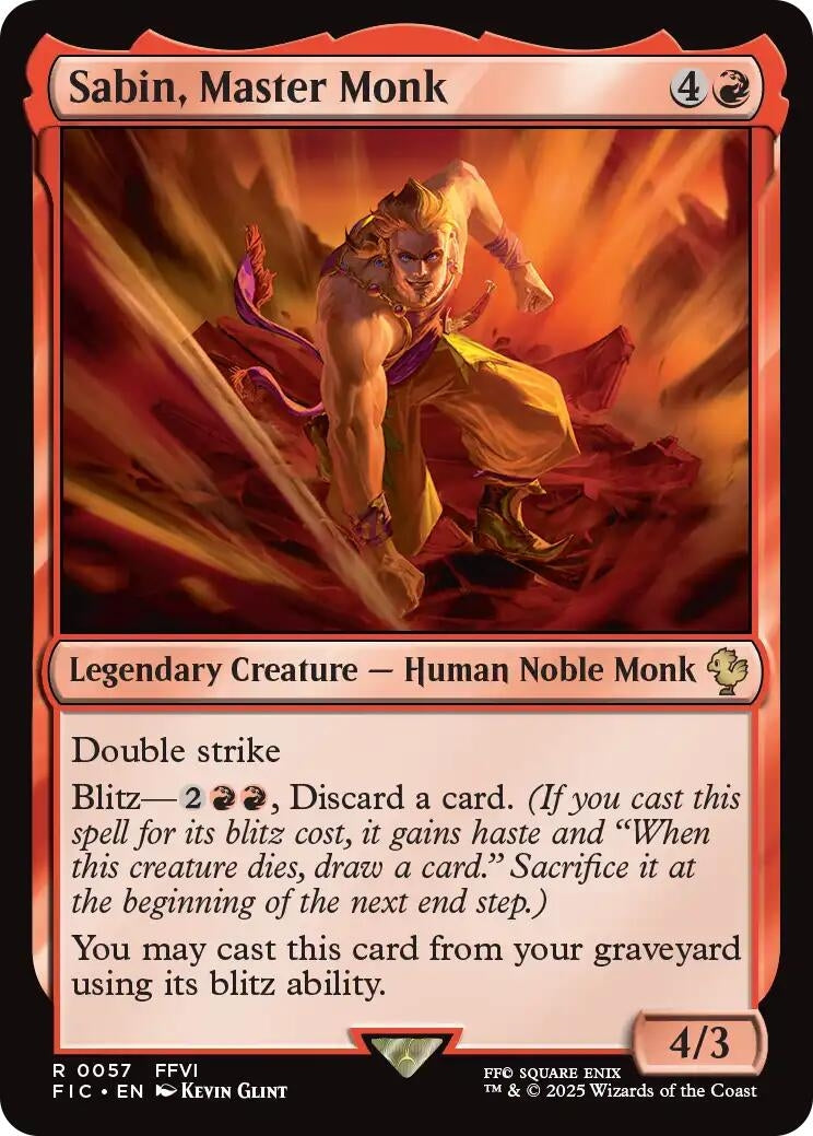 Image for Sabin, Master Monk (Surge Foil) (57) (FINAL FANTASY) - Magic: The Gathering