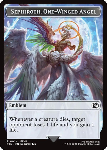 Emblem - Sephiroth, One-Winged Angel // Robot Warrior Double-Sided Token (24 // 12) (FINAL FANTASY)