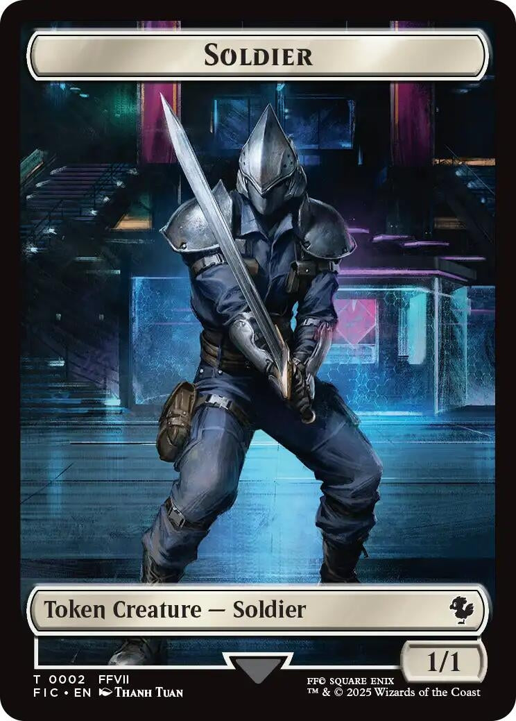 Image for Soldier // Rebel Double-Sided Token (Surge Foil) (2 // 7) (FINAL FANTASY) - Magic: The Gathering