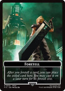 Foretell // Treasure Double-Sided Token (Surge Foil) (10 // 36) (Commander: FINAL FANTASY)