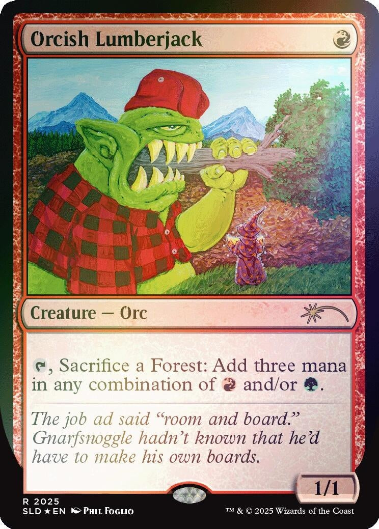 Image for Orcish Lumberjack (2025) (Rainbow Foil) (2025) (Secret Lair Drop Series) - Magic: The Gathering