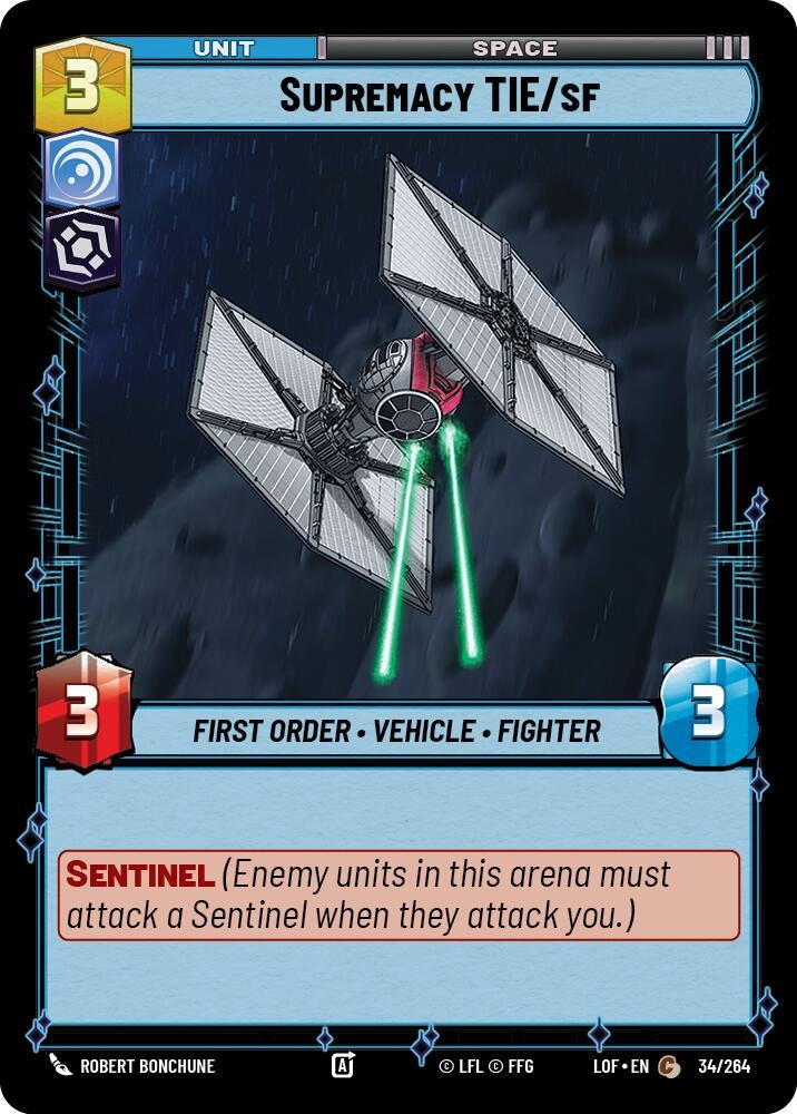 Image for Supremacy TIE/sf (034/264) (Legends of the Force) - Star Wars: Unlimited