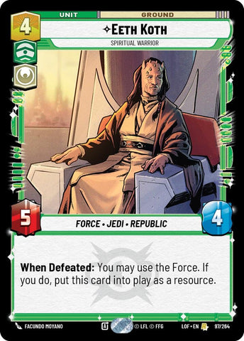 Image for Eeth Koth - Spiritual Warrior (097/264) (Legends of the Force) - Star Wars: Unlimited