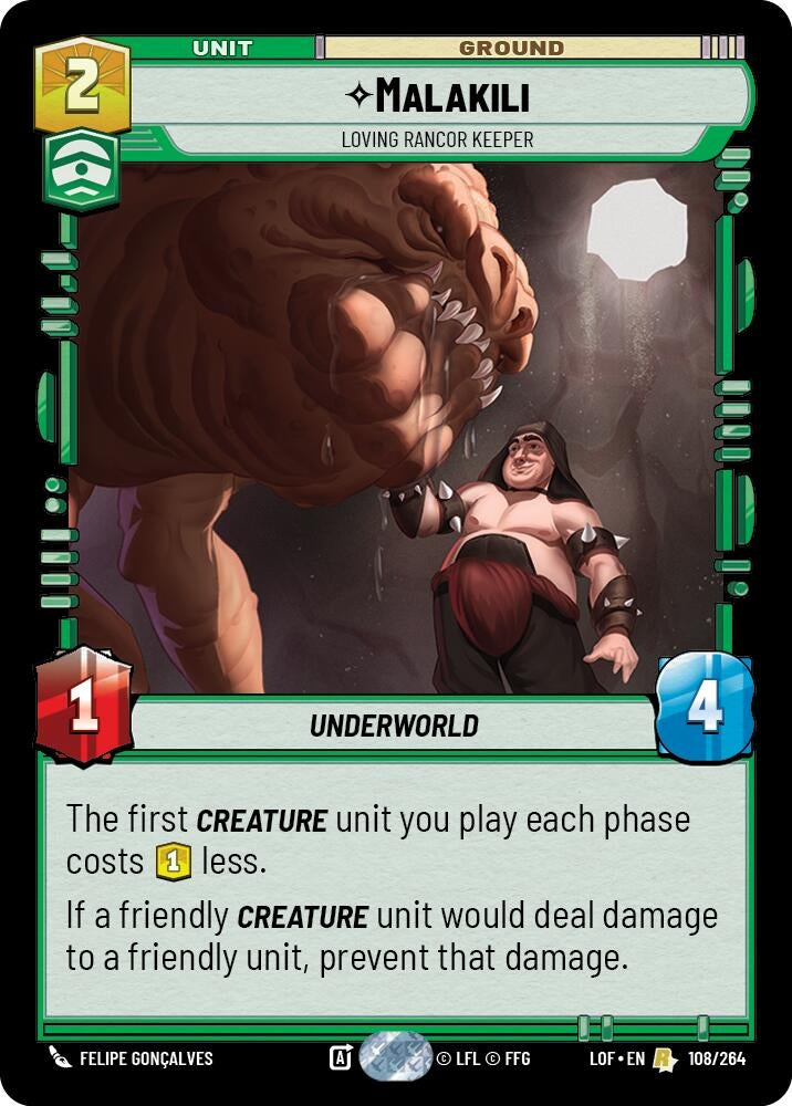 Image for Malakili - Loving Rancor Keeper (108/264) (Legends of the Force) - Star Wars: Unlimited