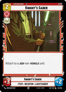 Image for Knight's Saber (151/264) (Legends of the Force) - Star Wars: Unlimited
