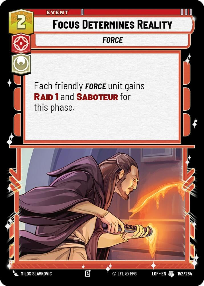 Image for Focus Determines Reality (152/264) (Legends of the Force) - Star Wars: Unlimited