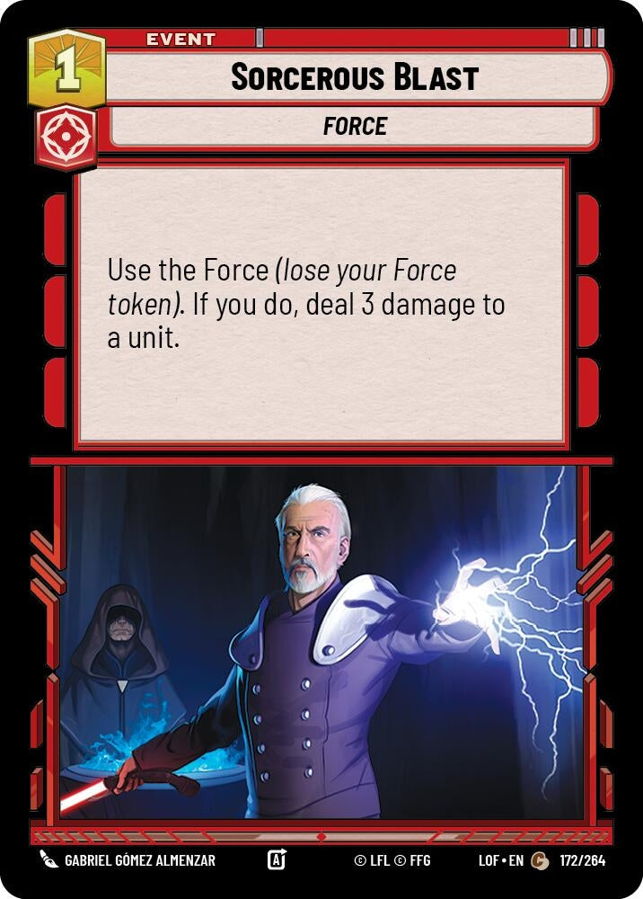 Image for Sorcerous Blast (172/264) (Legends of the Force) - Star Wars: Unlimited
