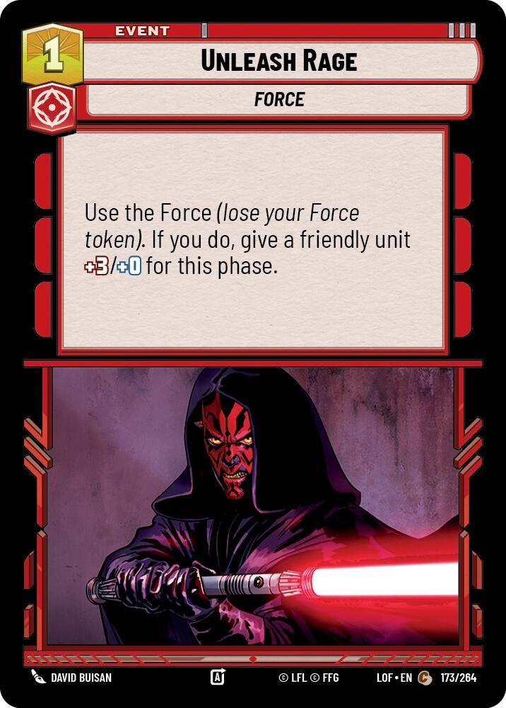 Image for Unleash Rage (173/264) (Legends of the Force) - Star Wars: Unlimited