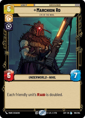 Image for Marchion Ro - Eye of the Nihil (186/264) (Legends of the Force) - Star Wars: Unlimited