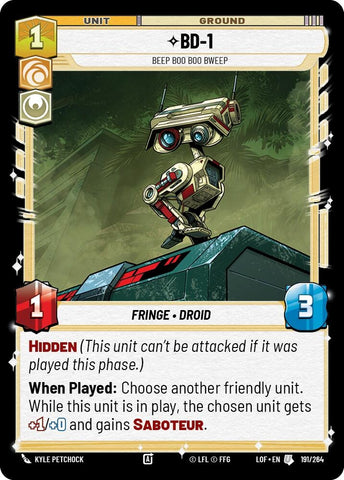 Image for BD-1 - Beep Boo Boo Bweep (191/264) (Legends of the Force) - Star Wars: Unlimited