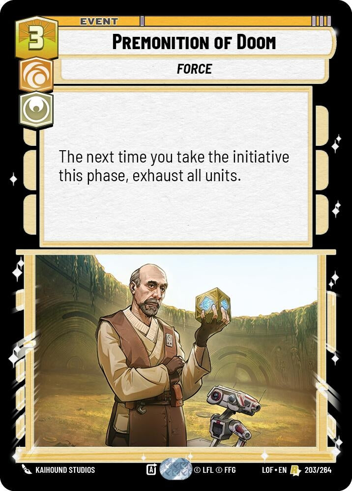 Image for Premonition of Doom (203/264) (Legends of the Force) - Star Wars: Unlimited