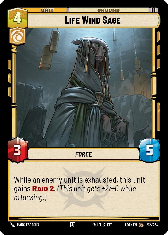 Image for Life Wind Sage (212/264) (Legends of the Force) - Star Wars: Unlimited