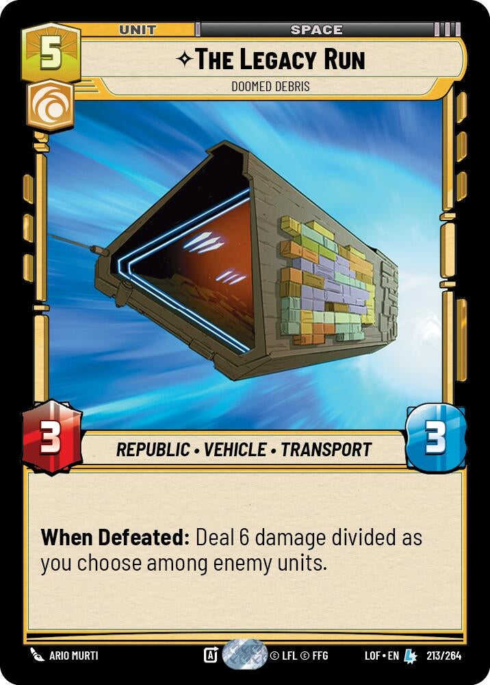 Image for The Legacy Run - Doomed Debris (213/264) (Legends of the Force) - Star Wars: Unlimited