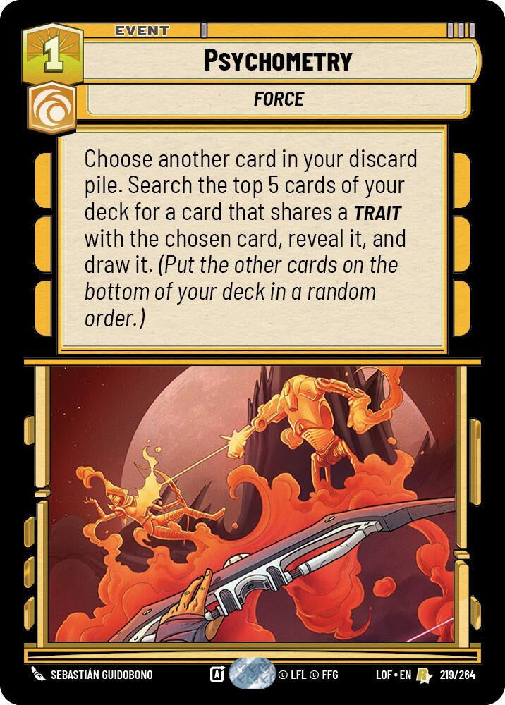 Image for Psychometry (219/264) (Legends of the Force) - Star Wars: Unlimited