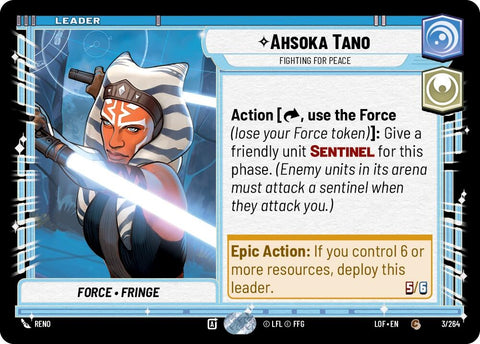 Image for Ahsoka Tano - Fighting For Peace (003/264) (Legends of the Force) - Star Wars: Unlimited