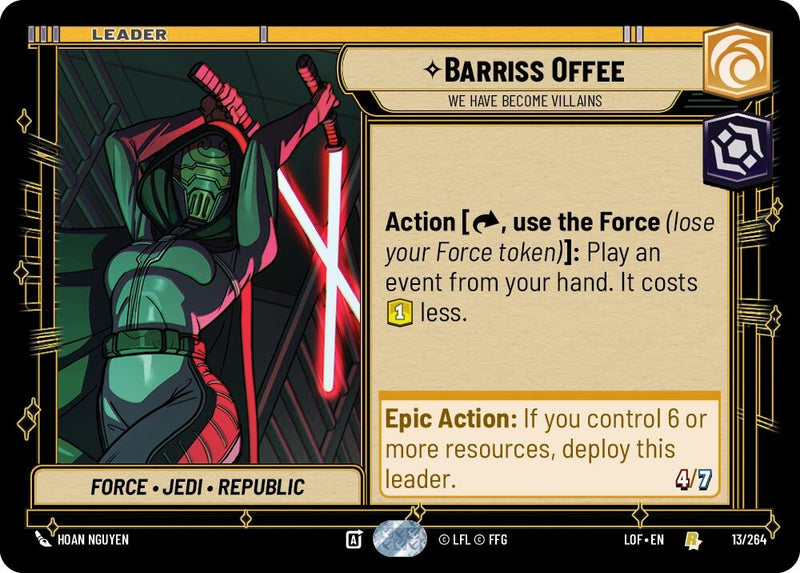 Image for Barriss Offee - We Have Become Villains (013/264) (Legends of the Force) - Star Wars: Unlimited