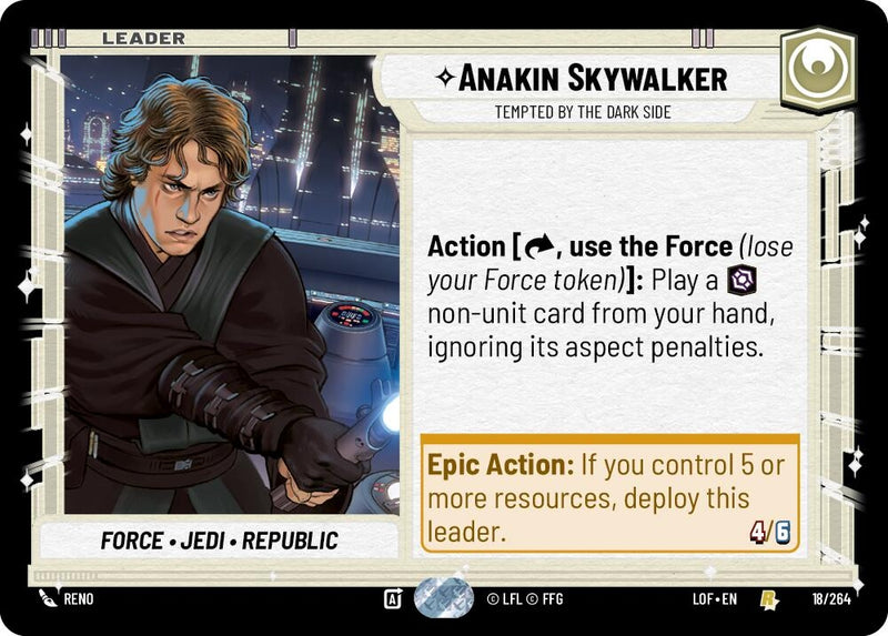 Image for Anakin Skywalker - Tempted by the Dark Side (018/264) (Legends of the Force) - Star Wars: Unlimited