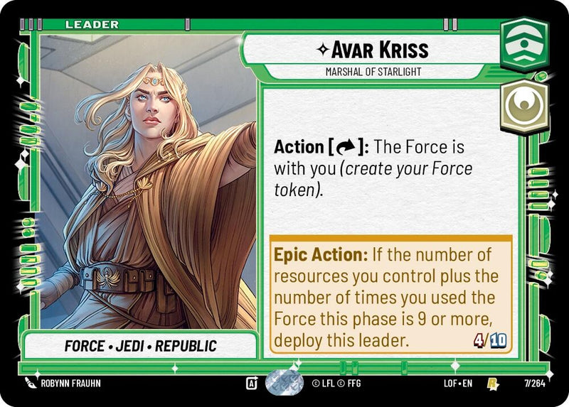Image for Avar Kriss - Marshal of Starlight (007/264) (Legends of the Force) - Star Wars: Unlimited
