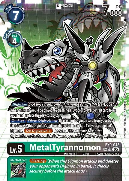 Image for MetalTyrannomon (SP) (EX9-043 SR) (Versus Monsters) - Digimon Card Game