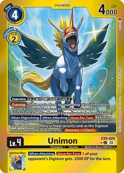 Image for Unimon (Limited Foil) (EX9-029 C) (Versus Monsters) - Digimon Card Game