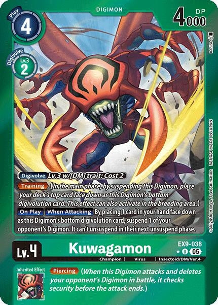 Image for Kuwagamon (Limited Foil) (EX9-038 U) (Versus Monsters) - Digimon Card Game