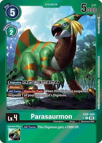 Image for Parasaurmon (Limited Foil) (EX9-040 C) (Versus Monsters) - Digimon Card Game